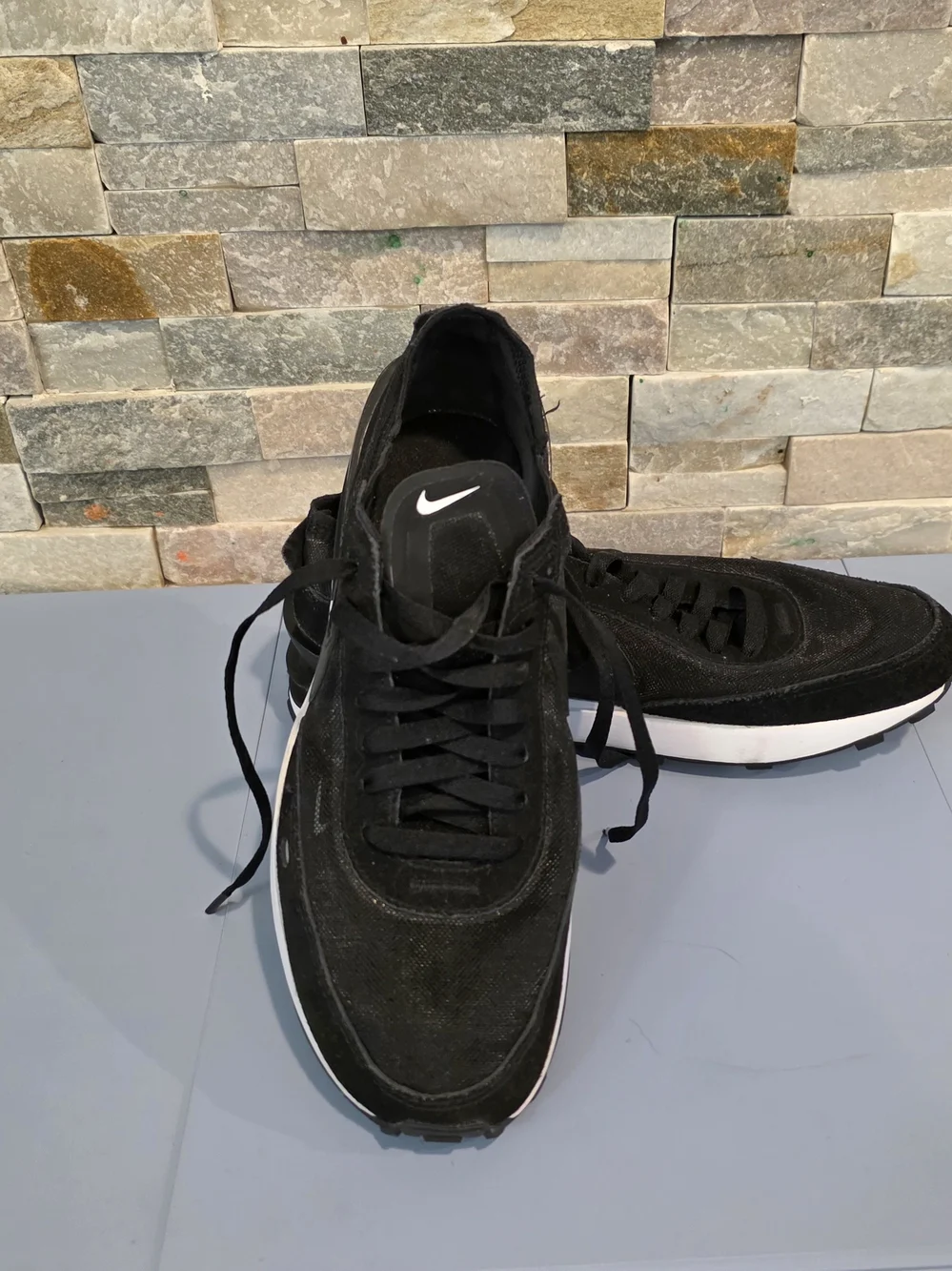Nike Black Waffle One  Low-Top Sneakers